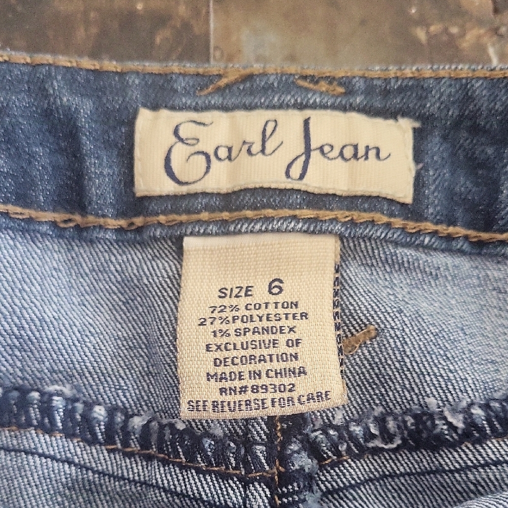 Earl Jeans Denim Button-Front Mini Skirt - Picture 2 of 4